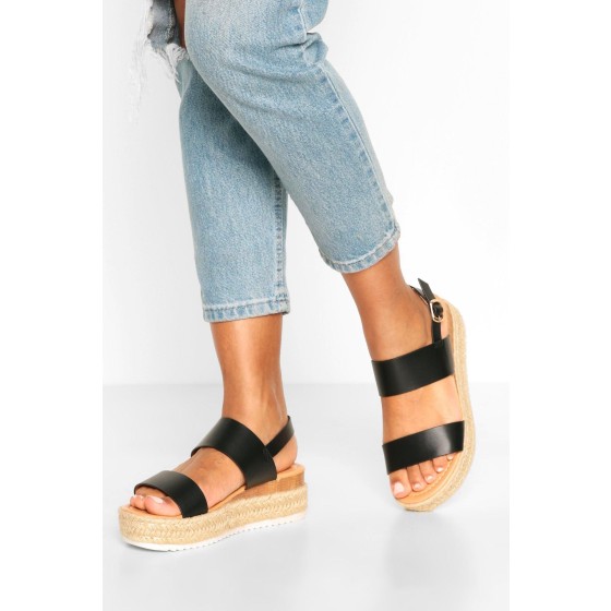 Double Strap Espadrille Flatforms