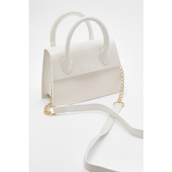 Mini Croc Structured Crossbody Grab Bag