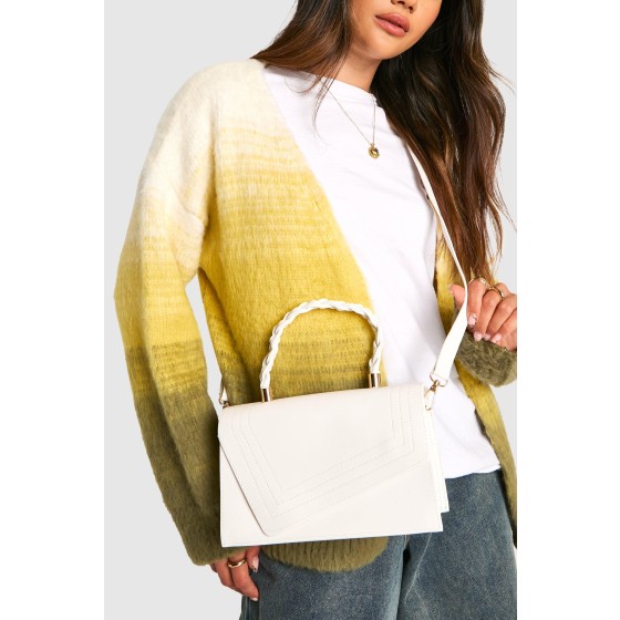 Plait Handle Structured Crossbody Grab Bag