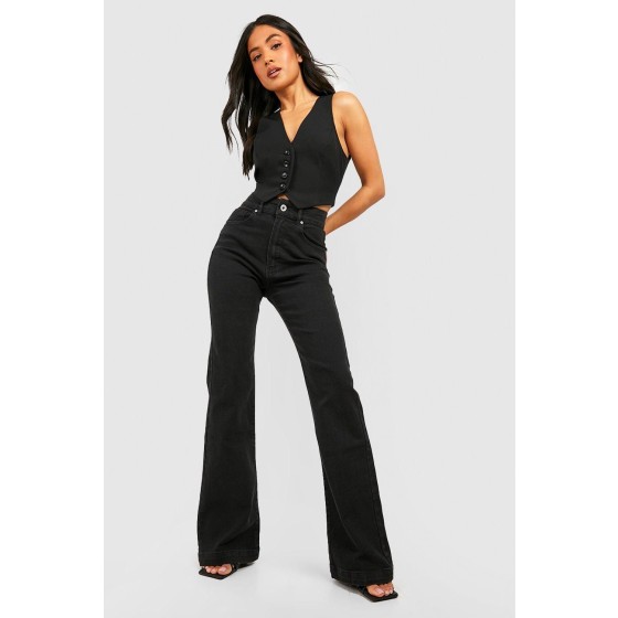 Petite 30 inch Leg High Waist Flared Leg Jean
