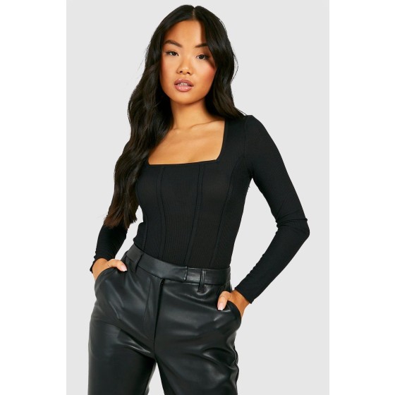 Petite Rib Corset Bodysuit