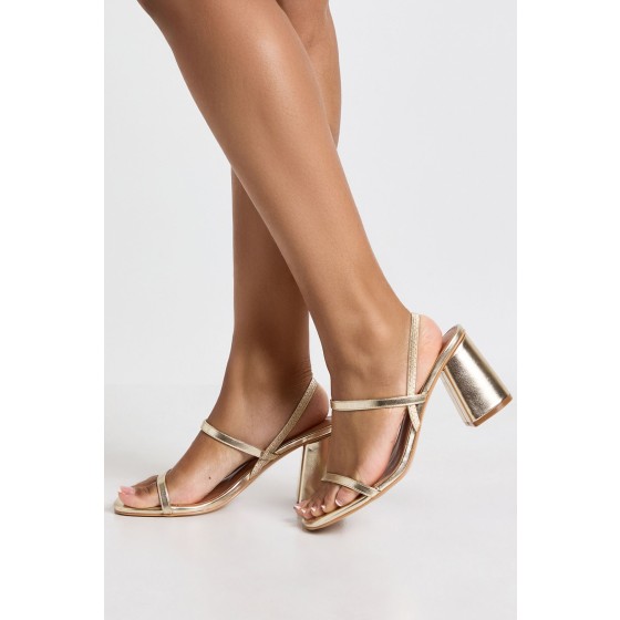 Wide Fit Elasticated 2 Part Block Heels