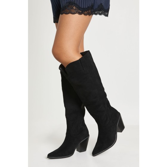Wide Fit Faux Suede Cowboy Boots