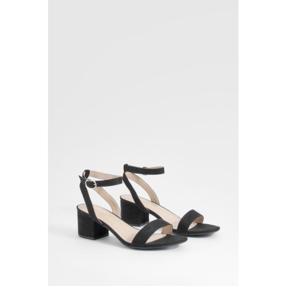 Wide Fit Low Block Barely There Heels
