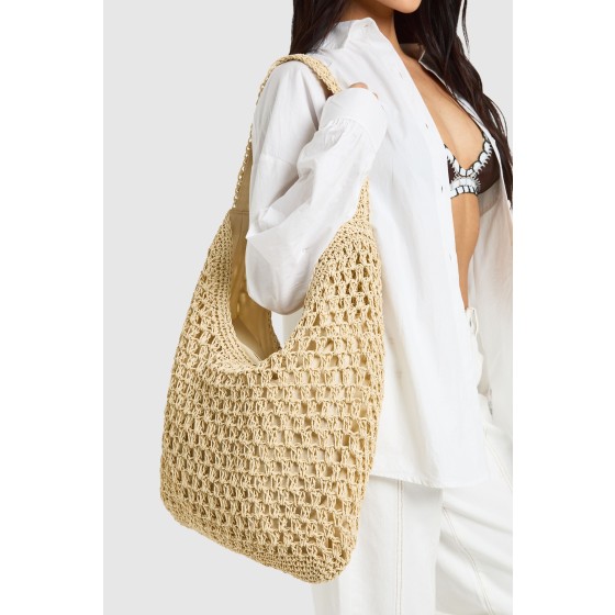 Slouchy Straw Beach Bag