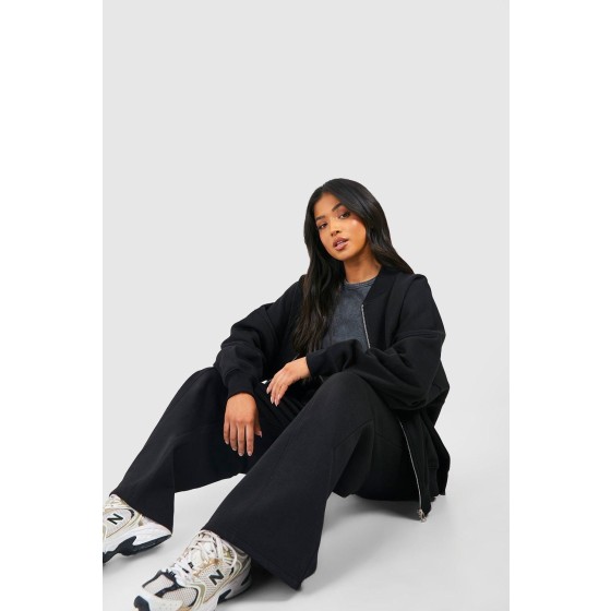 Petite Zip Through Bomber Straight Leg Tracksuit