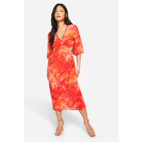 Petite Printed Chiffon Midaxi Dress