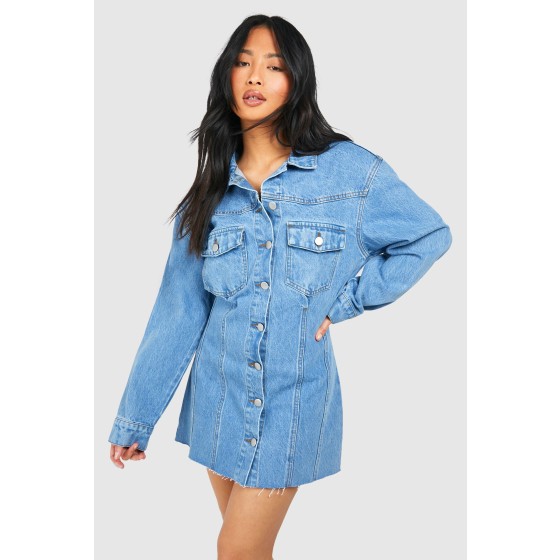 Petite Fitted Denim Mini Dress