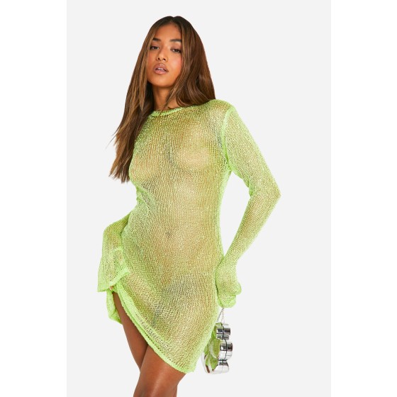 Petite Sequin Knit Low Back Mini Dress