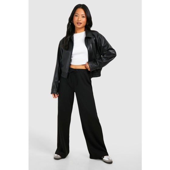 Petite Tie Waist Wide Leg Trouser
