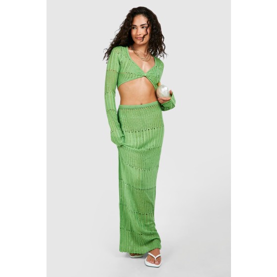Petite Ladder Knit Twist Top