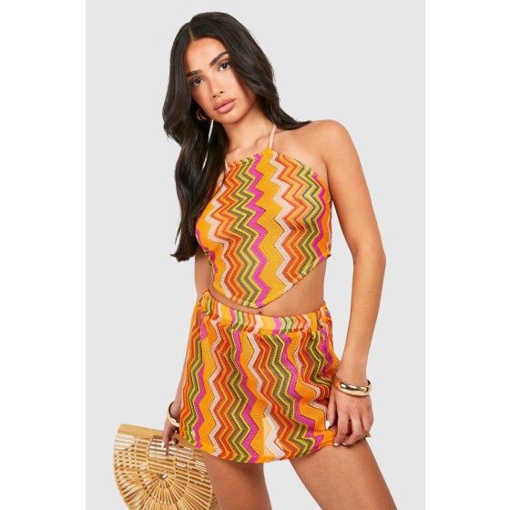 Petite Zig Zag Tie Beach Top