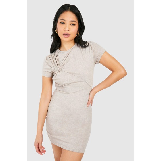 Petite Twist Detail Tshirt Dress