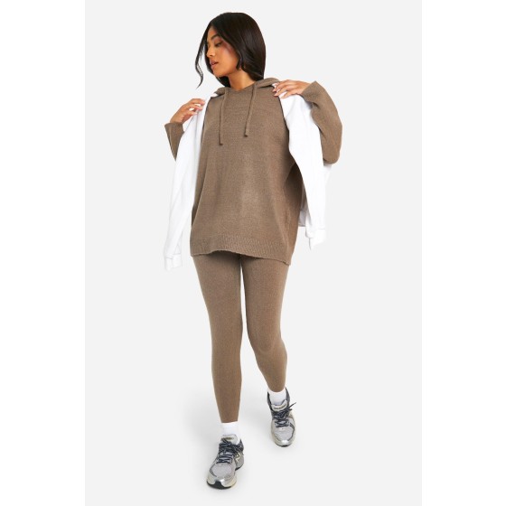Petite Soft Knit Hoodie & Trouser Co-ord