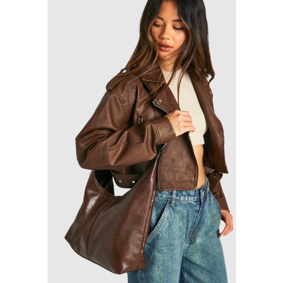 Western Buckle Slouchy Tote Bag