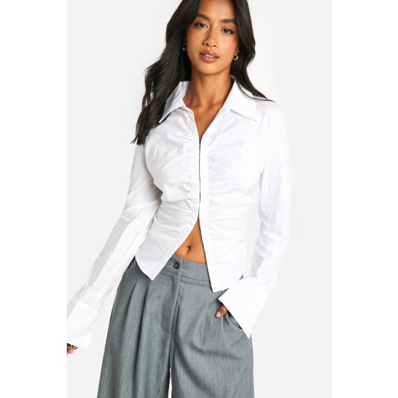 Petite Fitted Ruched Shirt