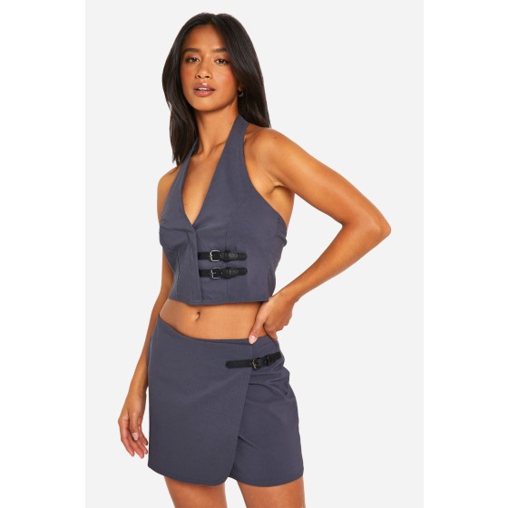 Petite Belted Mini Skirt
