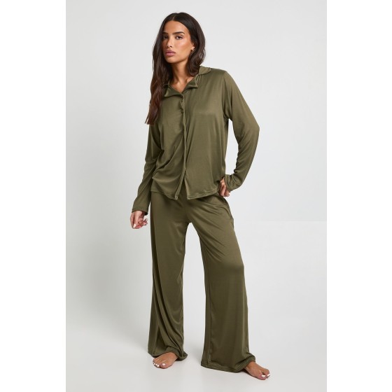 Petite Long Sleeve Shirt & Trousers Pyjama Set