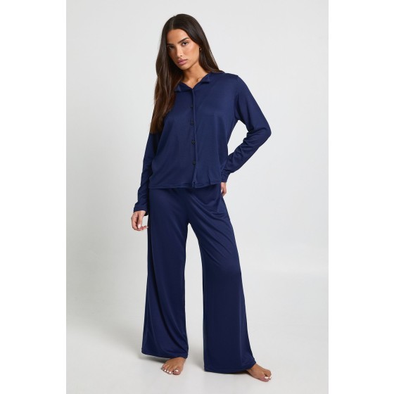 Petite Long Sleeve Shirt & Trousers Pyjama Set