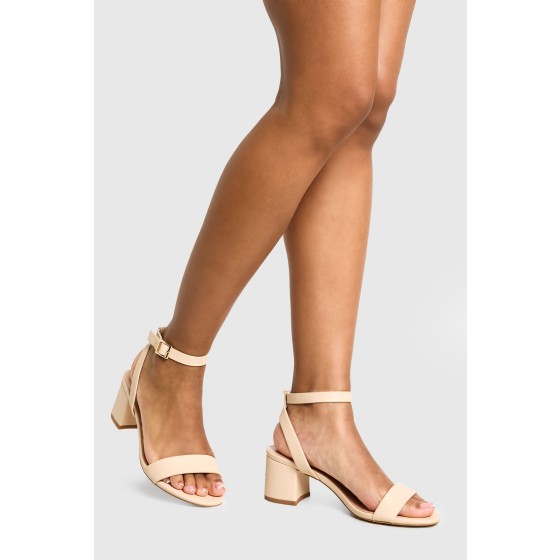 Wide Fit Low Block Barely There Heels