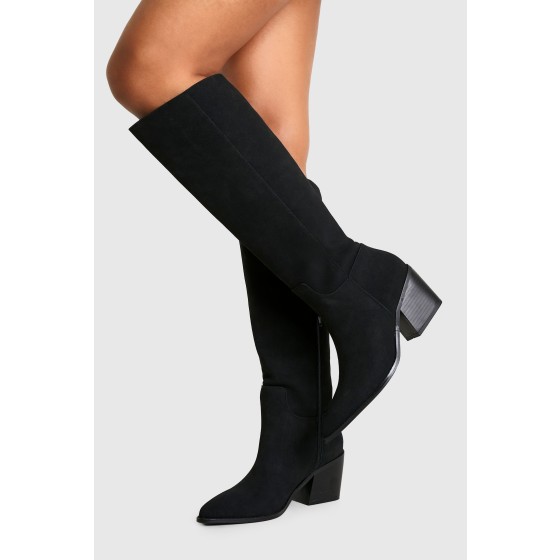 Wide Fit Nubuck Western Cowboy Boots
