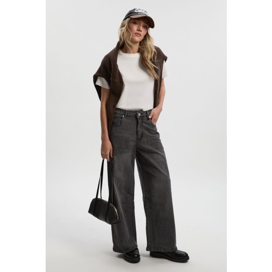 Petite Basic High Waist Super Wide Leg Jean