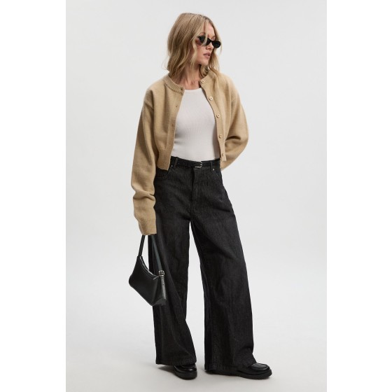 Petite Basic High Waist Super Wide Leg Jean