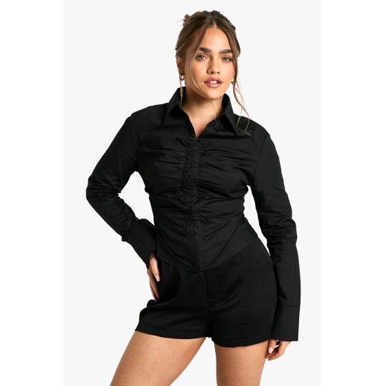 Petite Fitted Ruched Shirt
