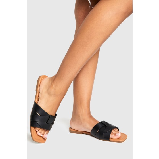 Woven Basic Mule Sandals