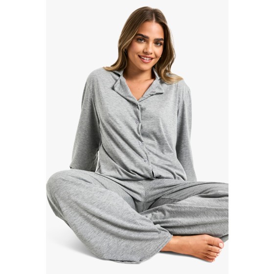 Petite Long Sleeve Shirt & Trousers Pyjama Set