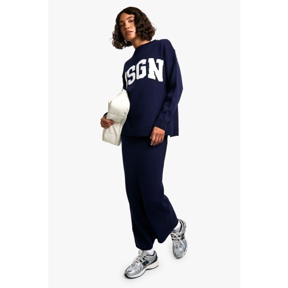 Petite DSGN Studio Crew Neck Knitted Jumper And Maxi Skirt Set