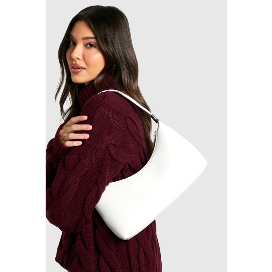 Shiny Pu Shoulder Bag With Crossbody Strap