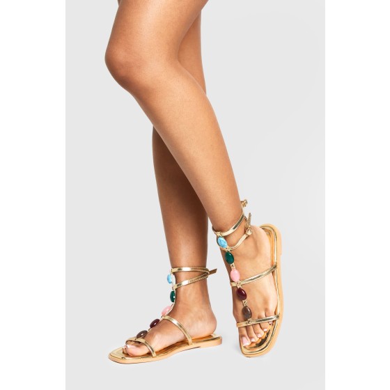 Beaded Gladiator Sandals
