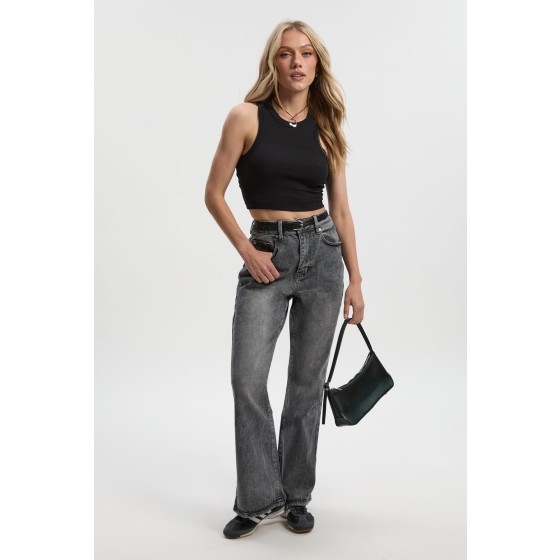 Petite Comfort Stretch High Waist Flared Jean