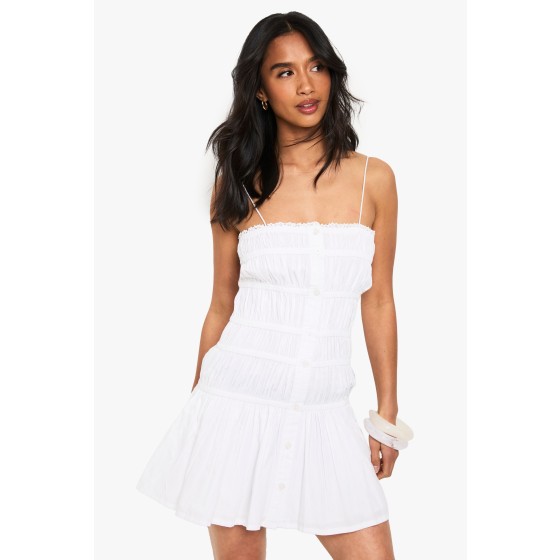 Petite Ruched Bandeau Mini Dress