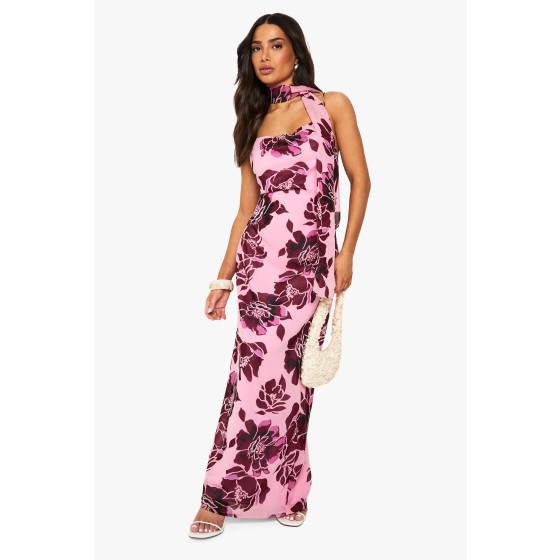 Petite Floral Cowl Neck Maxi Slip Dress