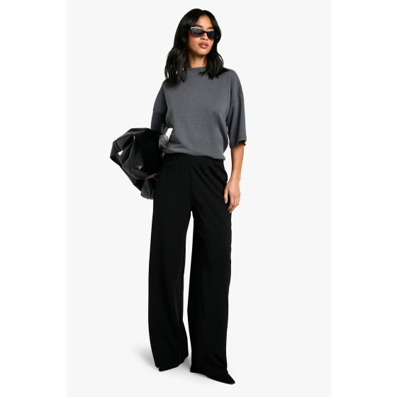 Petite Stretch Wide Leg Trousers
