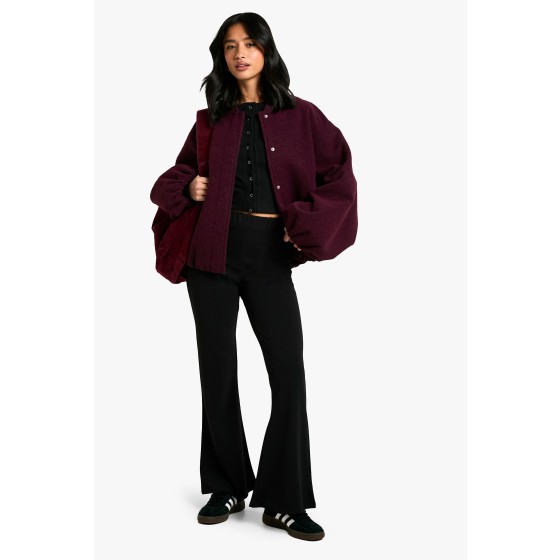 Petite Stretch Flare Leg Trousers