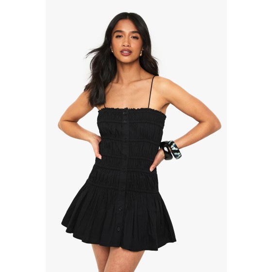 Petite Ruched Bandeau Mini Dress