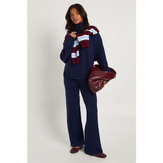 Petite Super Soft Roll Neck Oversized Jumper and Wide Leg Trouser Co-Ord