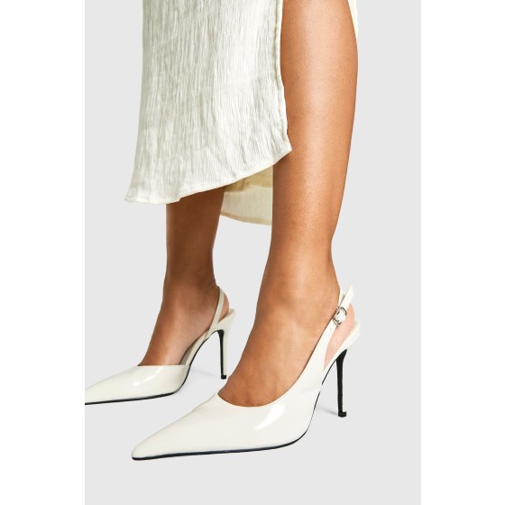 High Heeled Slingback Court Shoes