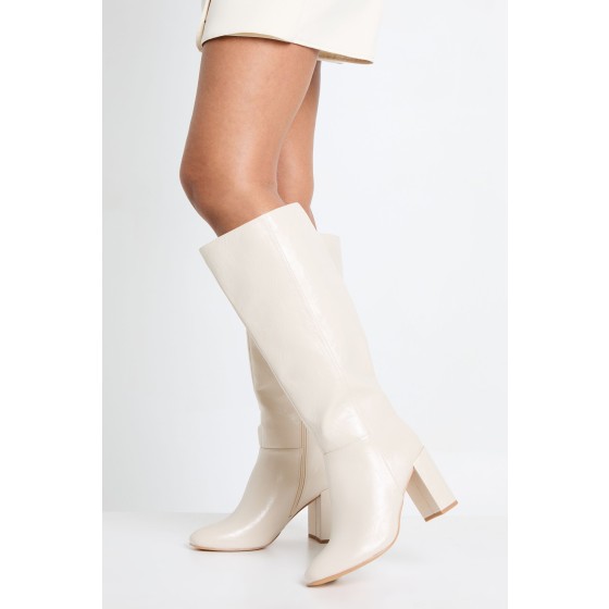 Wide Fit Block Heel Knee High Boots