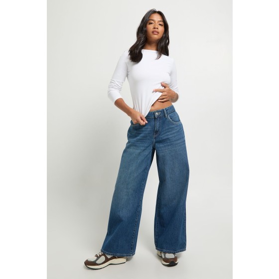 Petite Basics Mid Waist Boyfriend Jean