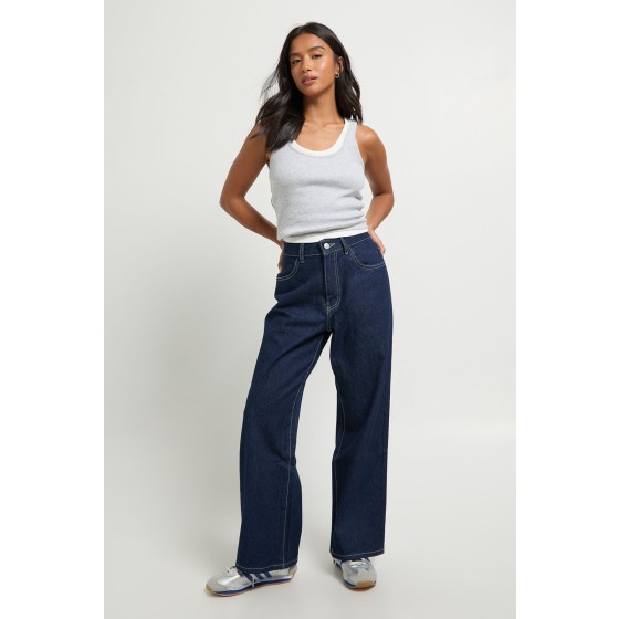 Petite Basics High Waist Straight Leg Jean