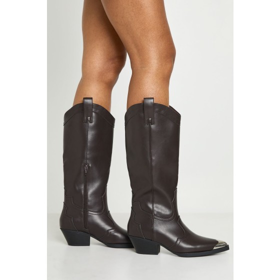 Metal Toecap Detail Western Cowboy Boots