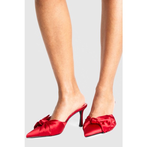 Limited Edition Satin Knot Front Court Mules