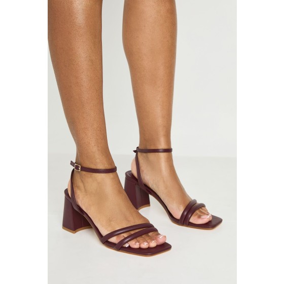 Padded Strap 2 Part Mid Block Heels