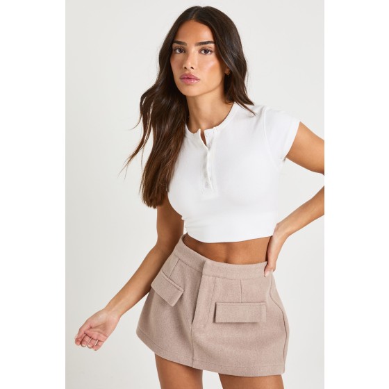 Petite Wool Mini Skirt