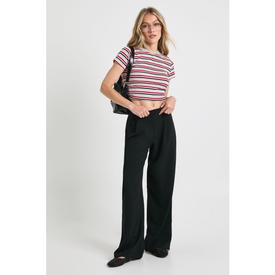 Petite Boohoo Basics Wide Leg Trousers