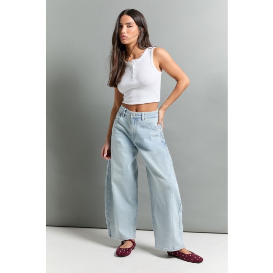 The Petite Mid Waist Barrel Jean